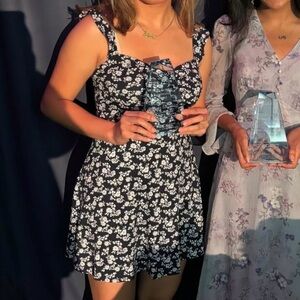 Hollister Floral Navy and White Dress